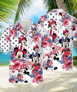 Disneyland Independence Day Hawaiian Shirt Disneyland Hibiscus Hawaiian Shirt