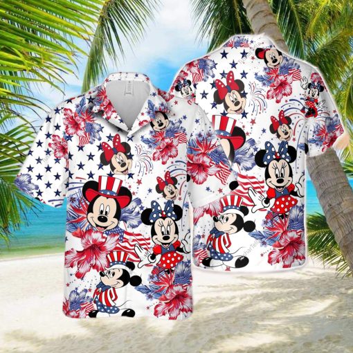 Disneyland Independence Day Hawaiian Shirt  Disneyland Hibiscus Hawaiian Shirt