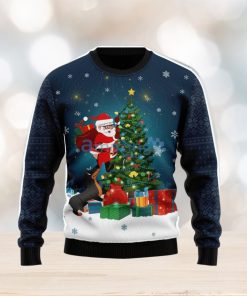 Dog Biting A Santa Claus In The Night Ugly Christmas Sweater