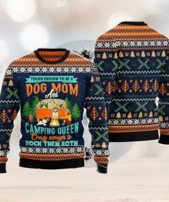 Dog Mom Camping Christmas Gift Ugly Christmas Sweater Xmas Holiday