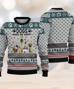 Dogs Ugly Christmas Sweater Make Me Happy