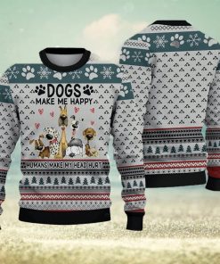 Dogs Ugly Christmas Sweater Make Me Happy