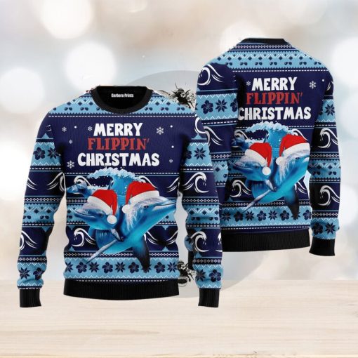 Dolphin Flippin’ Christmas Ugly Christmas Sweater Best Gift For Men And Women