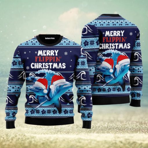 Dolphin Flippin’ Christmas Ugly Christmas Sweater Best Gift For Men And Women