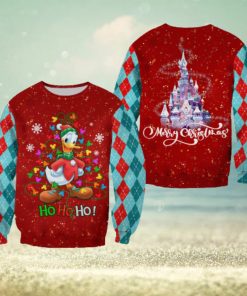 Donald Duck Pattern Xmas Red Blue Christmas Disney Cartoon Sweaters Matching Christmas Shirt For Family