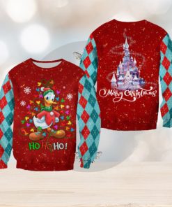 Donald Duck Pattern Xmas Red Blue Christmas Disney Cartoon Sweaters Matching Christmas Shirt For Family