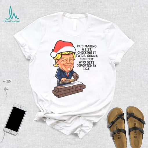 Donald Trump Santa Claus Funny Christmas Build The Wall shirt