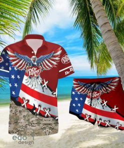 Dr Pepper Eage USA Flag Hawaiian Shirt And Shorts Best Summer Gift