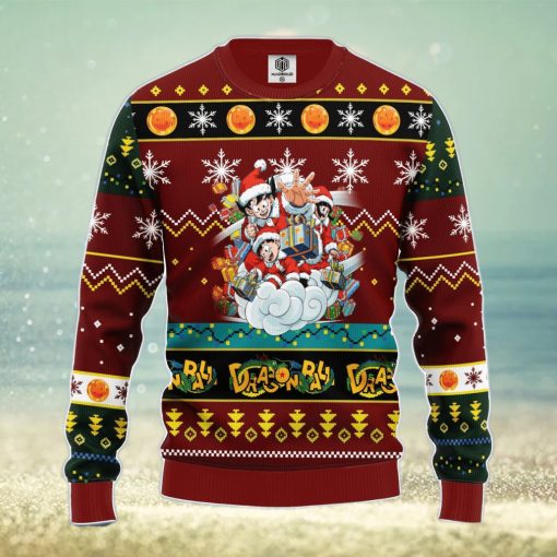 Dragon Ball Ugly Christmas Sweater Red Brown 1 Amazing Gift Men And Women Christmas Gift