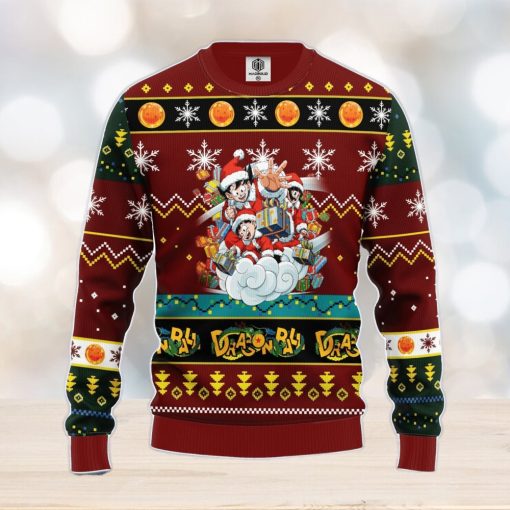 Dragon Ball Ugly Christmas Sweater Red Brown 1 Amazing Gift Men And Women Christmas Gift