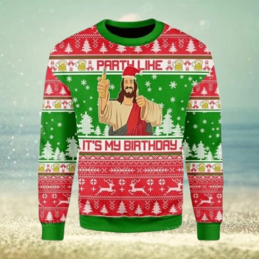 Drink Like It Is My Birthday Jesus Ugly Sweater