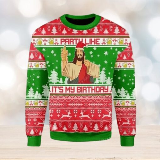 Drink Like It Is My Birthday Jesus Ugly Sweater