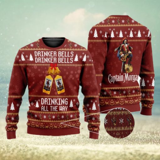 Drinker Bells Captain Morgan 3D All Over Printed Ugly Christmas Sweater Christmas Gift For Family