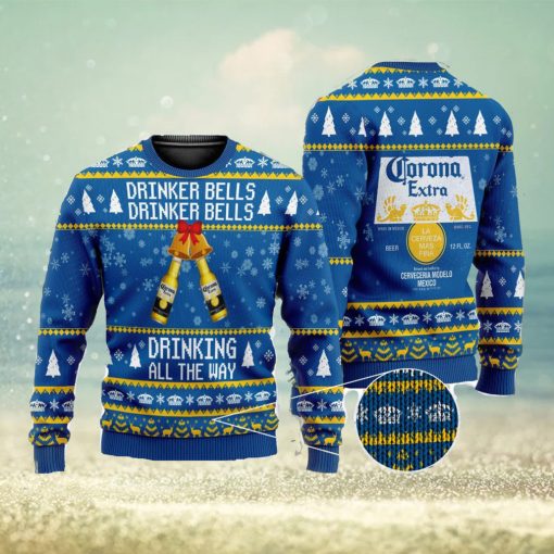 Drinker Bells Corona Extra Beer 3D All Over Printed Ugly Christmas Sweater Christmas Gift For Family