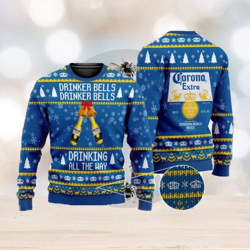 Drinker Bells Corona Extra Beer 3D All Over Printed Ugly Christmas Sweater Christmas Gift For Family