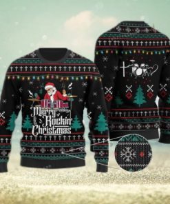 Drummer Santa Claus Merry Rockin Ugly Sweater