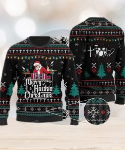 Drummer Santa Claus Merry Rockin Ugly Sweater