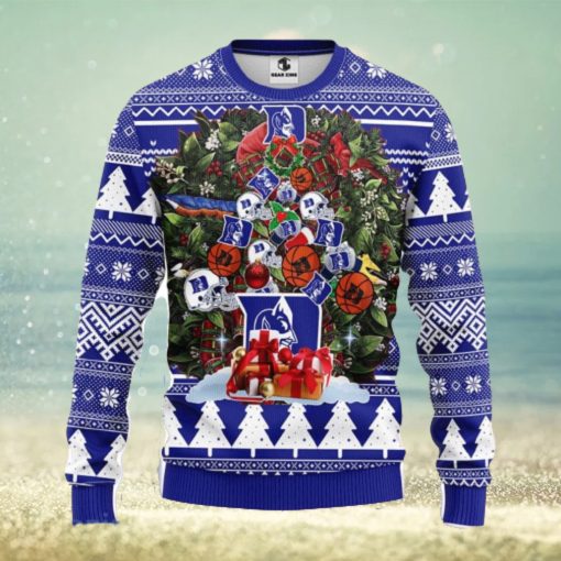 Duke Blue Devils Tree Ugly Christmas Fleece Sweater