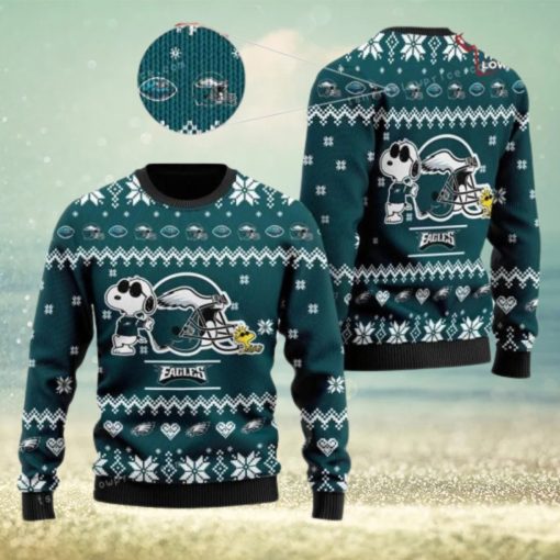 Eagles Football Cute The Snoopy Show Football Helmet Ugly Sweater