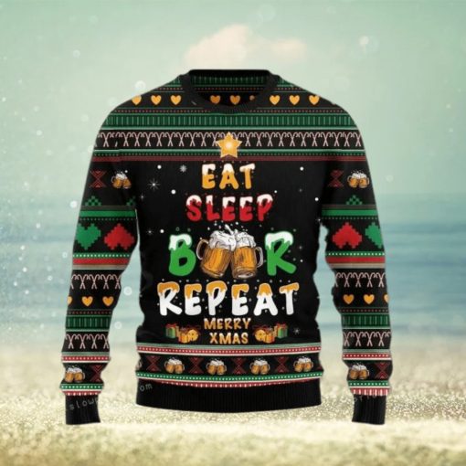 Eat Sleep Beer Ugly Sweater