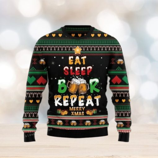 Eat Sleep Beer Ugly Sweater