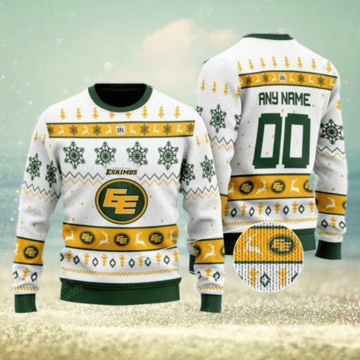 Edmonton Eskimos Personalized White Ugly Christmas Sweater