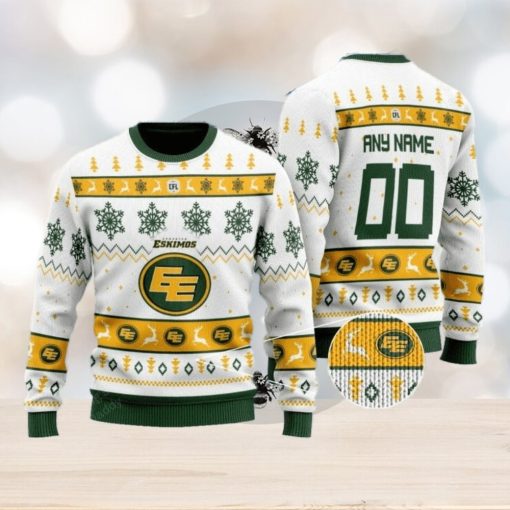 Edmonton Eskimos Personalized White Ugly Christmas Sweater