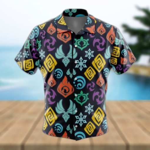 Elemental Visions Genshin Impact Button Up Hawaiian Shirt