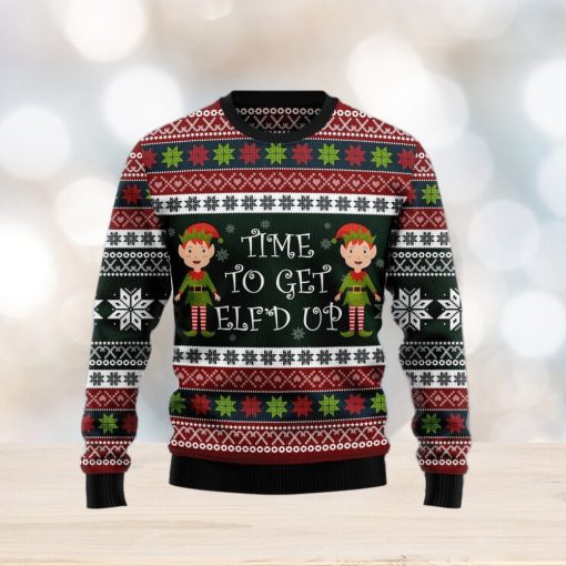 Elf Time Ugly Christmas Sweater Gift Men Women