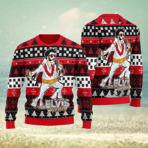 Elvis Fatley Meme Red Ugly Christmas Sweater 3D Gift Idea Christmas