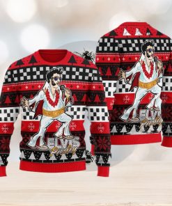 Elvis Fatley Meme Red Ugly Christmas Sweater 3D Gift Idea Christmas