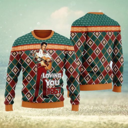 Elvis Presley Loving You 1957 Ugly Christmas Sweater 3D Gift Idea Christmas