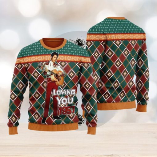 Elvis Presley Loving You 1957 Ugly Christmas Sweater 3D Gift Idea Christmas