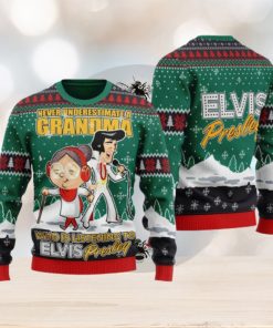 Elvis Presley With Grandma Ugly Christmas Sweater 3D Gift Idea Christmas