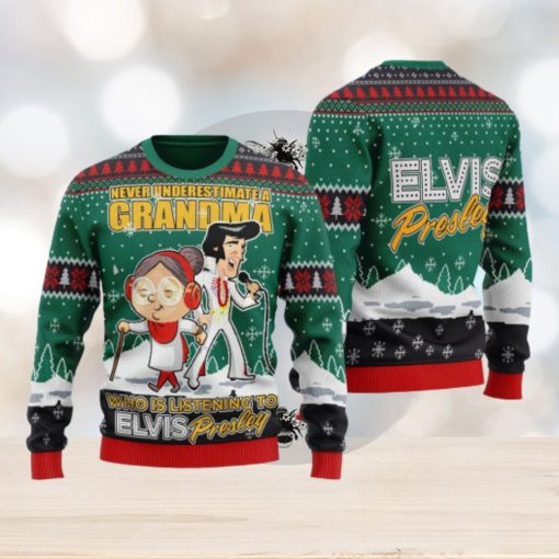 Elvis Presley With Grandma Ugly Christmas Sweater 3D Gift Idea Christmas