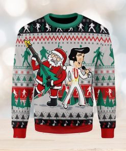 Elvis With Santa Christmas Ugly Christmas Sweater Xmas Gift Men And Women Christmas Sweater