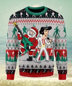 Elvis With Santa Christmas Ugly Christmas Sweater Xmas Gift Men And Women Christmas Sweater