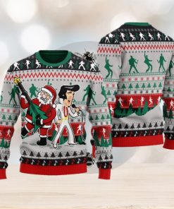 Elviss Presleyy With Santa Ugly Christmas Sweater 3D Gift Idea Christmas