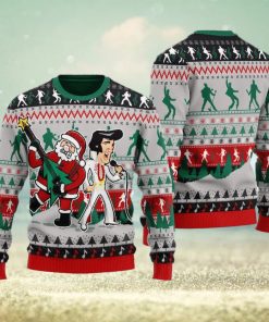 Elviss Presleyy With Santa Ugly Christmas Sweater 3D Gift Idea Christmas