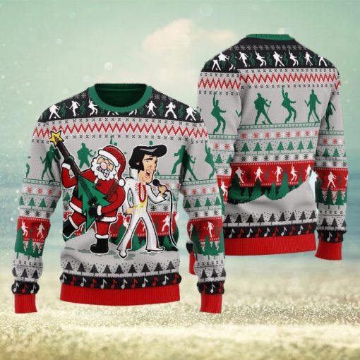 Elviss Presleyy With Santa Ugly Christmas Sweater 3D Gift Idea Christmas