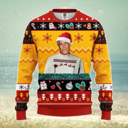 Epstein Ugly Christmas Sweater Red Yellow 1 Amazing Gift Men And Women Christmas Gift