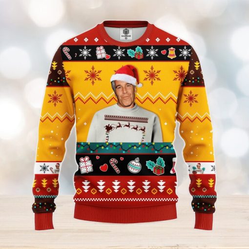 Epstein Ugly Christmas Sweater Red Yellow 1 Amazing Gift Men And Women Christmas Gift