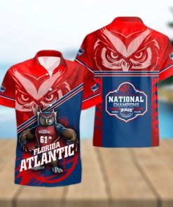 FAU Florida Atlantic Owls Mascot Owlsley The Owl NCAA Men’s Basketball Champions 3D Hawaiian Shirt Summer Sport Gift