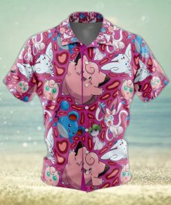 Fairy Type Pokemon Pokemon Button Up Hawaiian Shirt