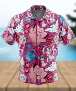 Fairy Type Pokemon Pokemon Button Up Hawaiian Shirt