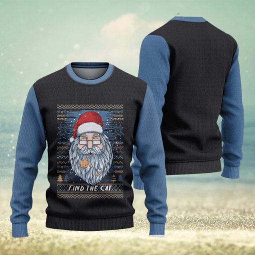 Find The Cat Ugly Christmas Sweater Knitted Gift For Men And Women