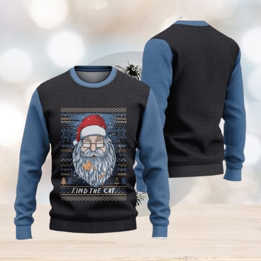 Find The Cat Ugly Christmas Sweater Knitted Gift For Men And Women