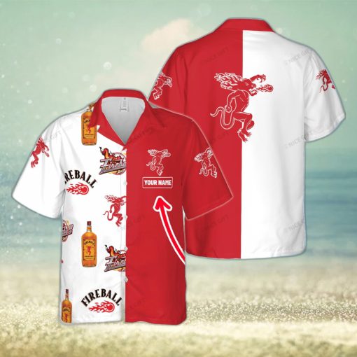 Fireball Cinnamon Whisky Handmade Custom Name Design Hawaiian Shirt For Men And Women Gift Beach