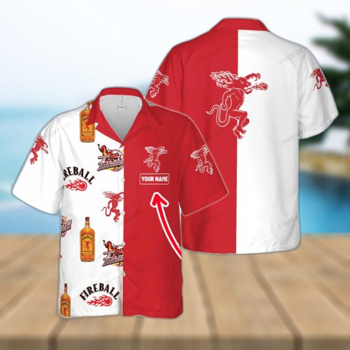 Fireball Cinnamon Whisky Handmade Custom Name Design Hawaiian Shirt For Men And Women Gift Beach