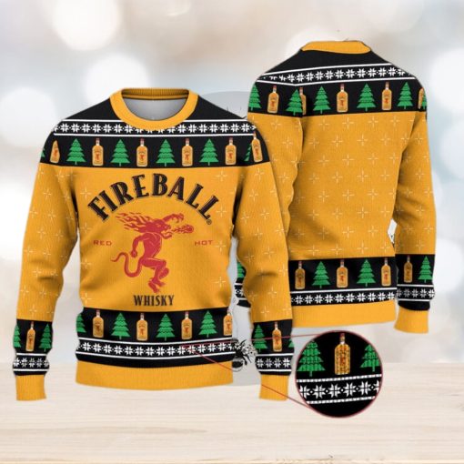 Fireball Whicky 3D All Over Printed Ugly Christmas Sweater